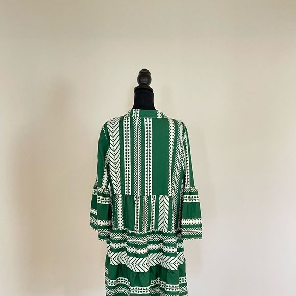 Hippie summer spring green tunic dress size medium - Picture 5 of 5